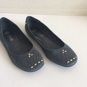 Juicy Couture Gray Studded Flats Women's